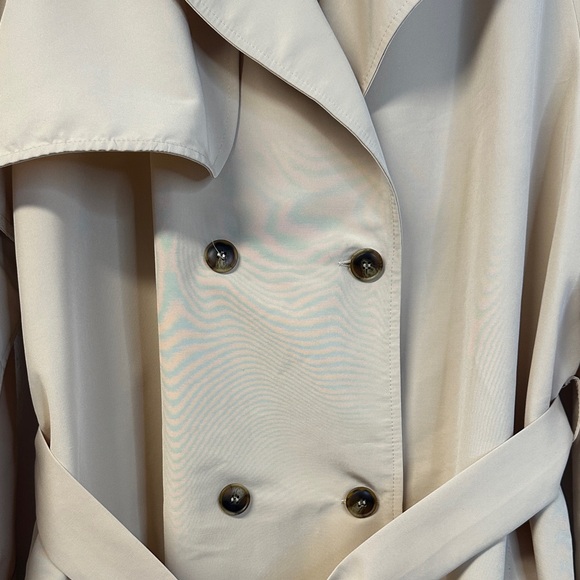 PrettyLittleThing Stone Woven Oversized Trench Coat Women's Size XL - Picture 8 of 13